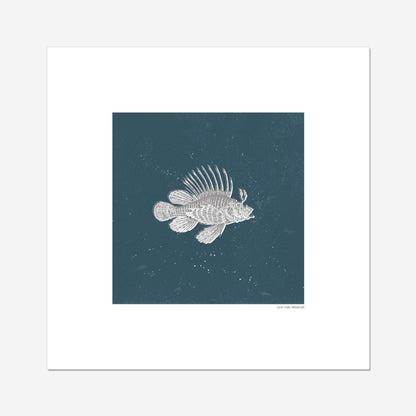 Vintage Lionfish on Blue