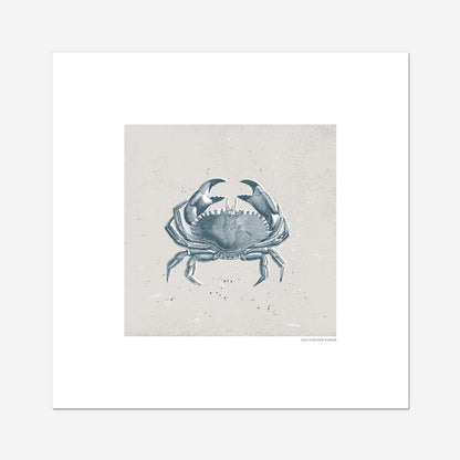 Vintage Crab on Stone. Framed Print